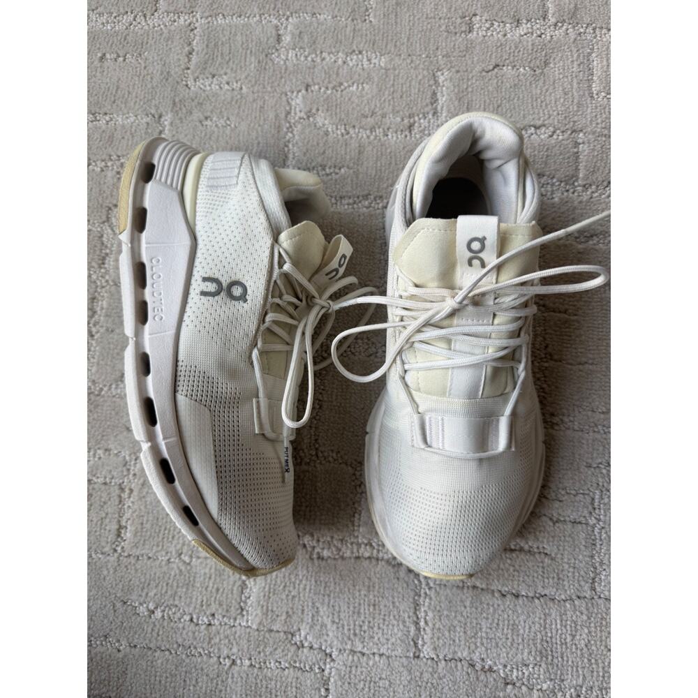 On Womens Cloudnova White Running Shoes Sneakers